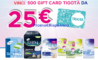 Logo Concorso ''Compra e vinci con Tena 2019'' ben 500 Card Tigotà da 25€