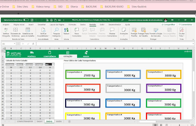 Planilha de Conferência e Cotação de Fretes Transportadora em Excel
