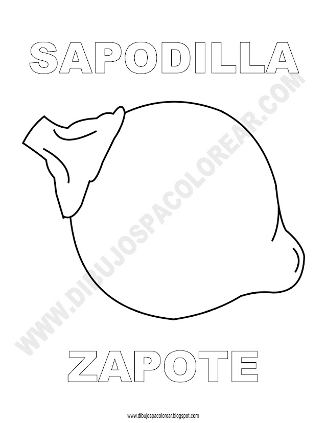 Dibujos Inglés - Español con Z: Zapote - Sapodilla