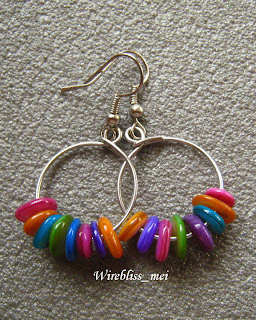 Wire Wrapped Shell Earrings - Vibrant and Fun