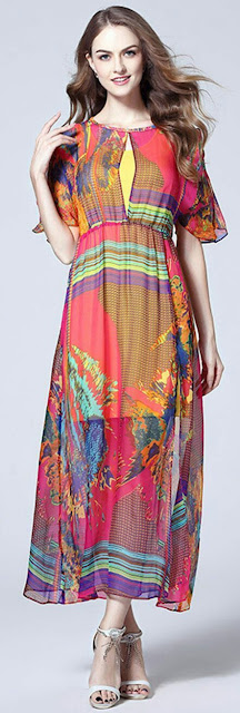 Multi printed long Dress