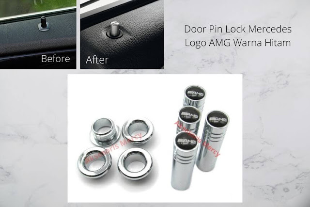 Door Pin Lock Mercedes Benz Logo AMG Hitam