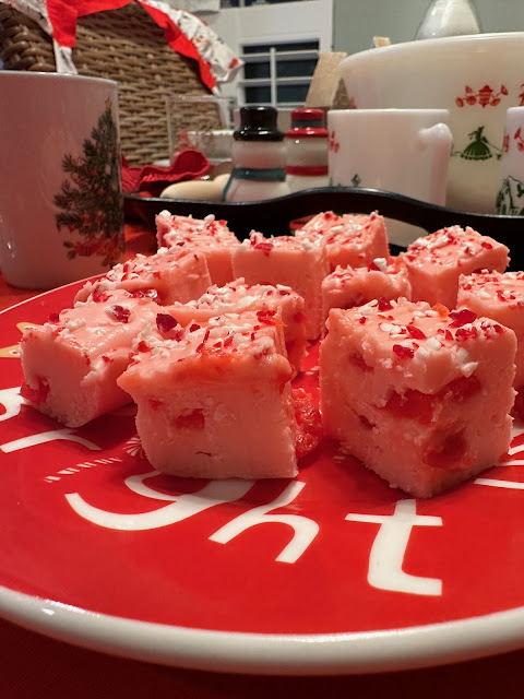 Maraschino Cherry and Peppermint Fudge