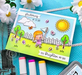 Sunny Studio Stamps: Spring Scenes Spring Showers Frilly Frame Dies Spring Themed Everyday Card by Lynn Put