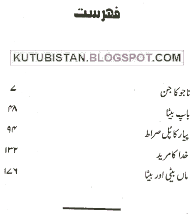 Contents of Pyar Ka Pul-e-Sirat Pdf Urdu novel by Ahmed Yar Khan