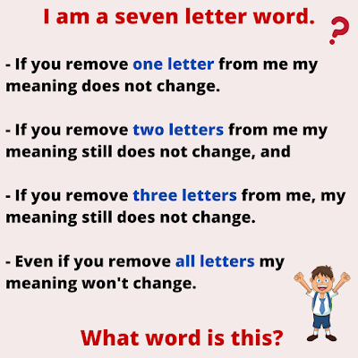 I Am A Seven Letter Word Puzzle with Answer