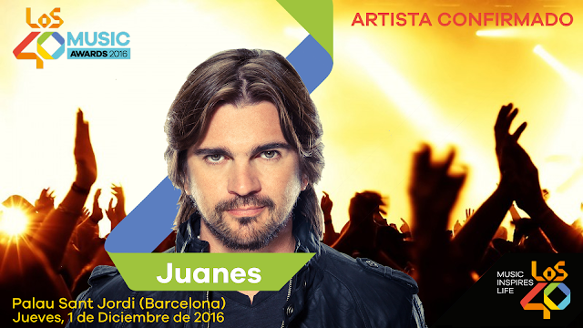 JUANES 3er CONFIRMADO PARA LOS40 MUSIC AWARDS