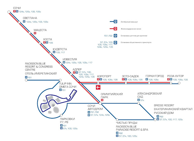 Транспортная схема во время 2015 Formula 1 Гран-при России