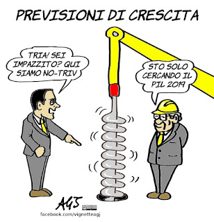 pil, istat, economia, trivelle, no-triv, di maio, tria, vignetta, satira