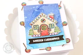 Sunny Studio Stamps: Jolly Gingerbread Starry Sky Background Christmas Card by Nancy Damiano