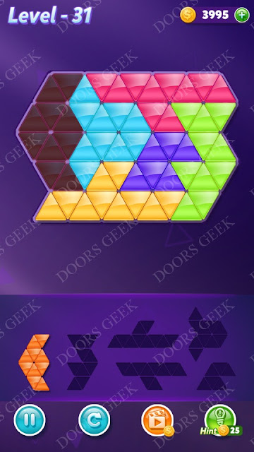 Block! Triangle Puzzle Intermediate Level 31 Solution, Cheats, Walkthrough for Android, iPhone, iPad and iPod