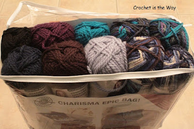 beanie, Black Friday, Bulky yarn, Charisma, crochet, Cyber Monday, discount, easy, for sale, hat, Loops & Threads, pattern, size chart, slouchy, unisex, Charisma Epic Bag