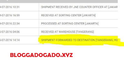 shipment forwarded to destination