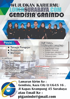 Loker Surabaya Terbaru di Gendisia Ganindo Juni 2019