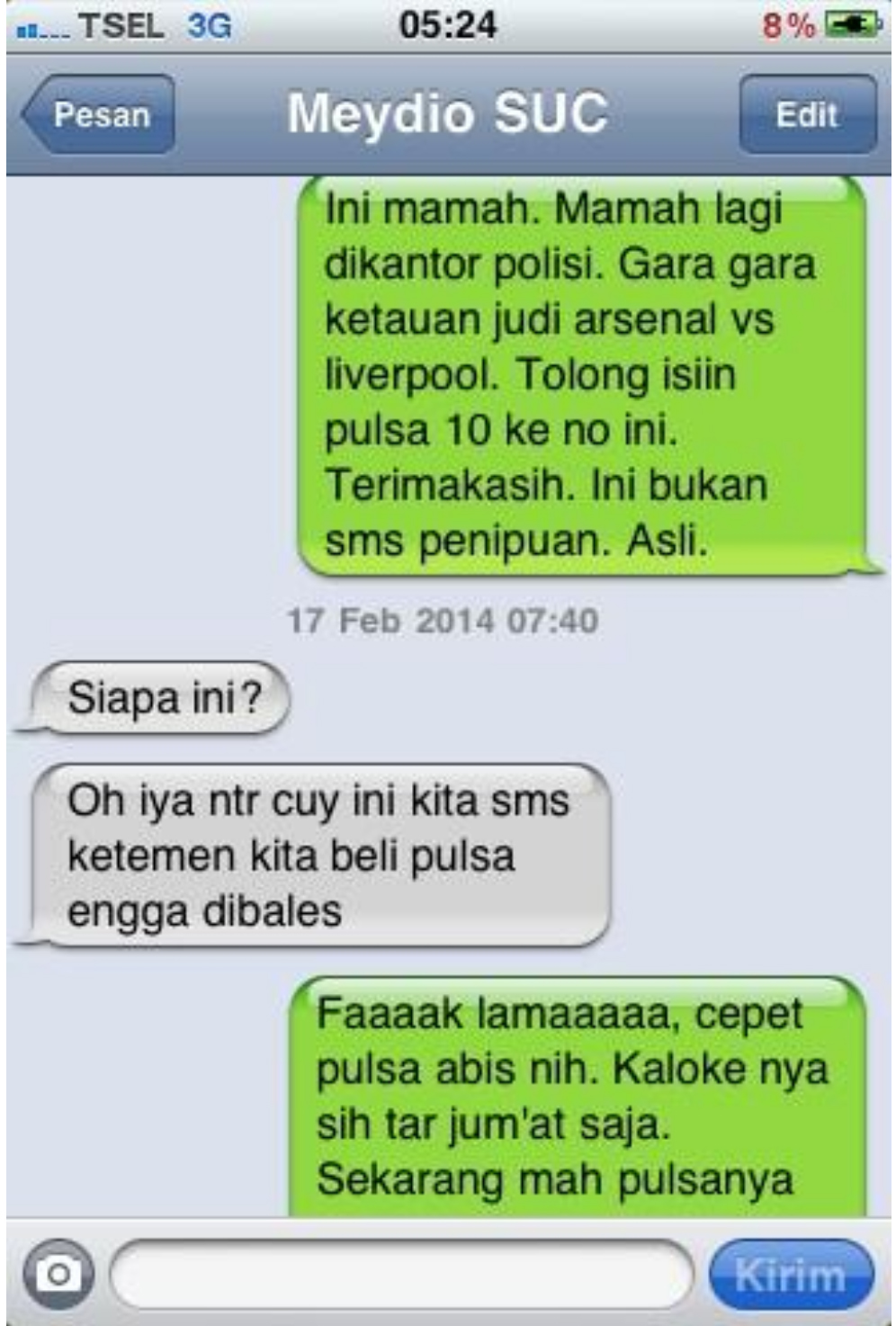 Meme Lucu Jawaban Sms Penipuan Expo DP BBM