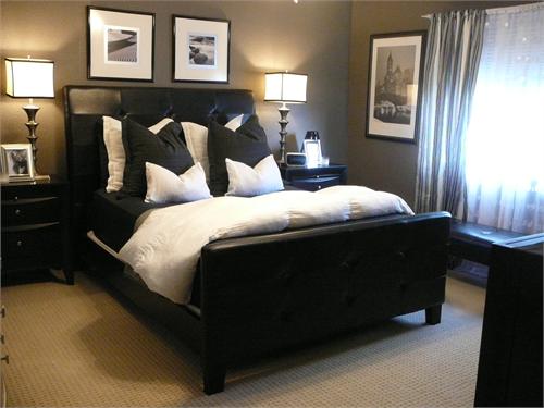 Black and Taupe Bedroom