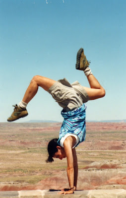 Tie-dye handstands in the desert