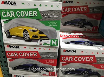 Coverking Coverbond Universal Car Cover shown in sizes medium and large