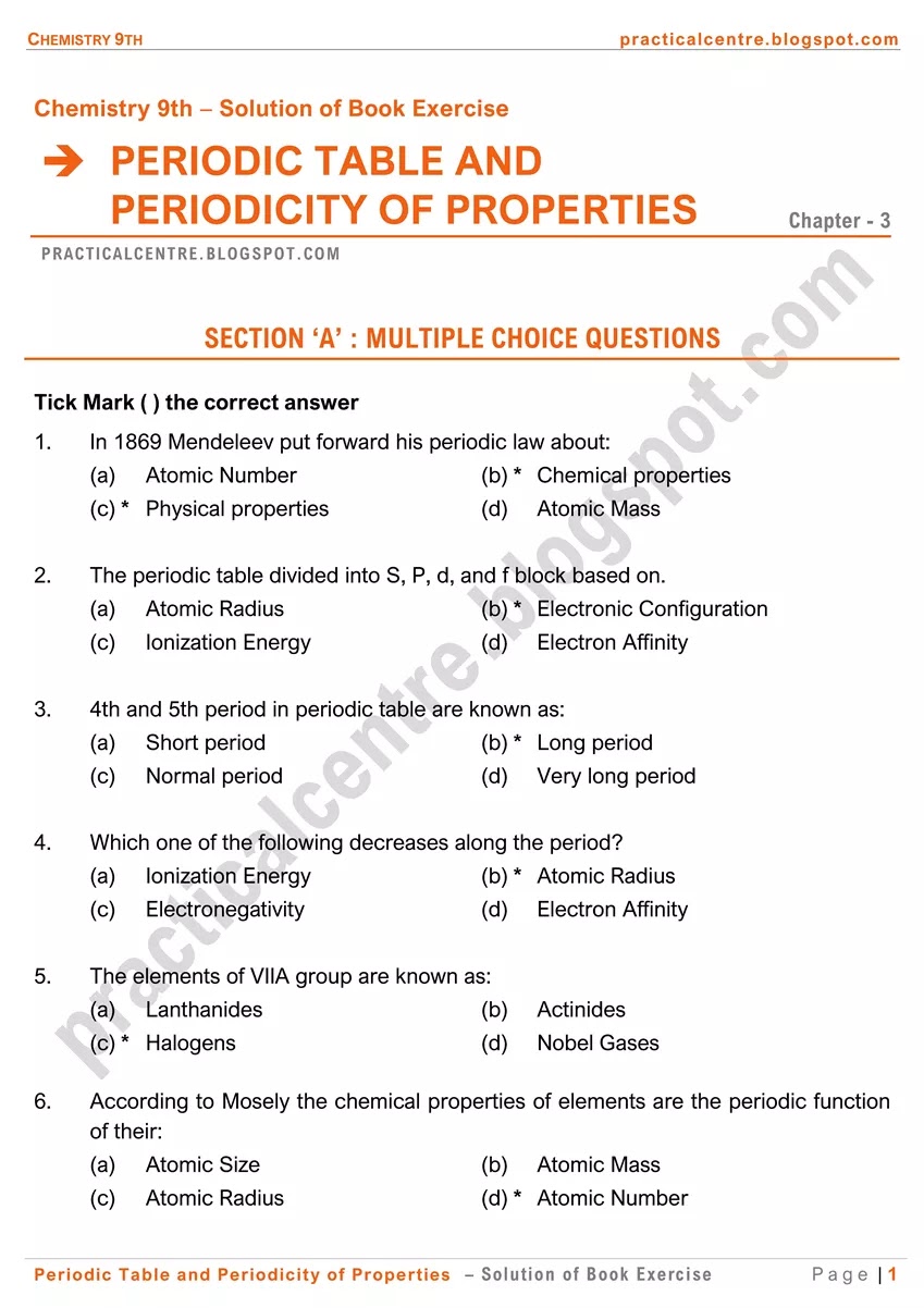 periodic-table-and-periodicity-of-properties-solution-of-text-book-exercise-1