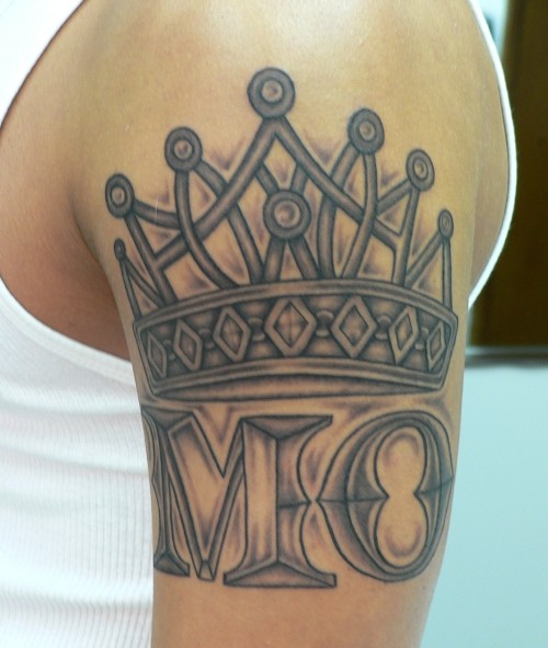 skull tattoo with crown. skull tattoo with crown.