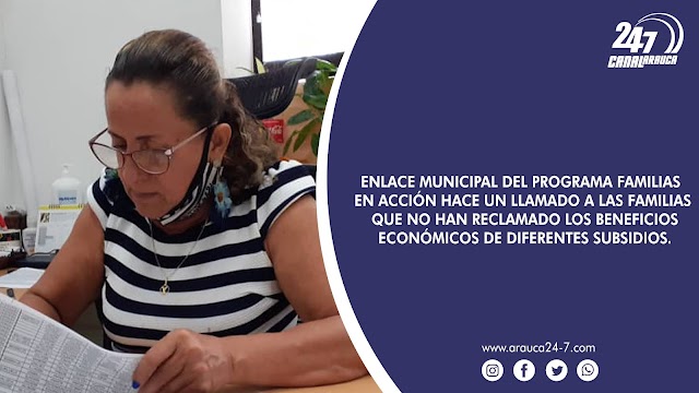 ENLACE MUNICIPAL DEL PROGRAMA FAMILIAS EN ACCIÓN HACE UN LLAMADO A LAS FAMILIAS QUE NO HAN RECLAMADO LOS BENEFICIOS ECONÓMICOS DE DIFERENTES SUBSIDIOS.