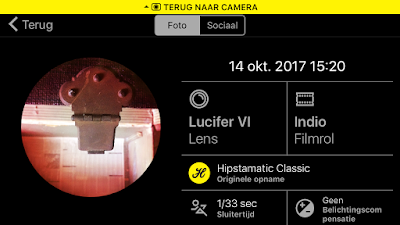 Screenshot Hipstamatic-instellingen Lucifer VI + Indio