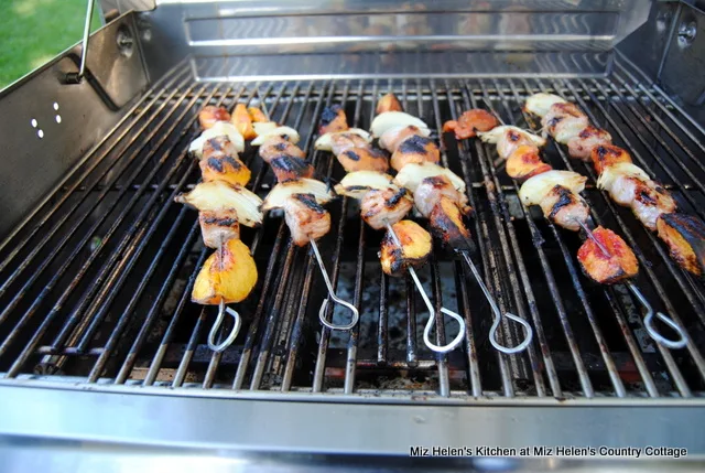 Pork and Peach Kabobs at Miz Helen's Country Cottage