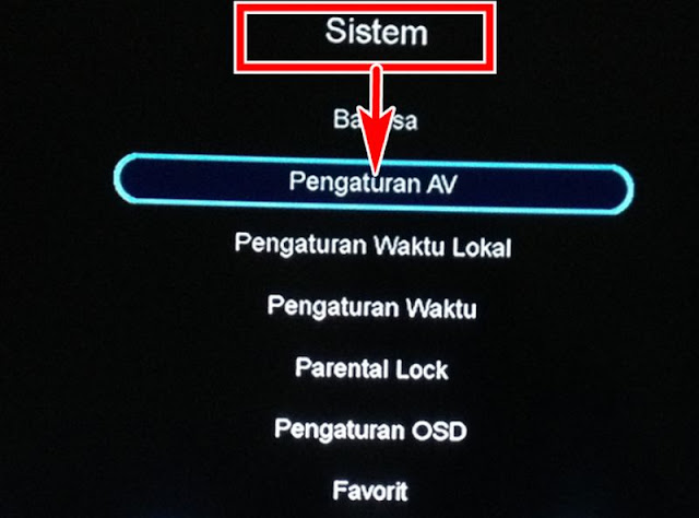 Menu Pengaturan AV