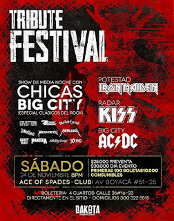 POSTER TRIBUTE FESTIVAL Rock 2018 Bogotá