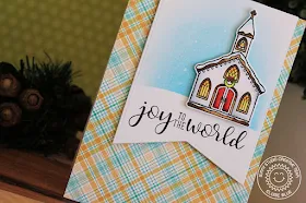 Sunny Studio Stamps: Christmas Chapel Banner Christmas Card by Eloise Blue