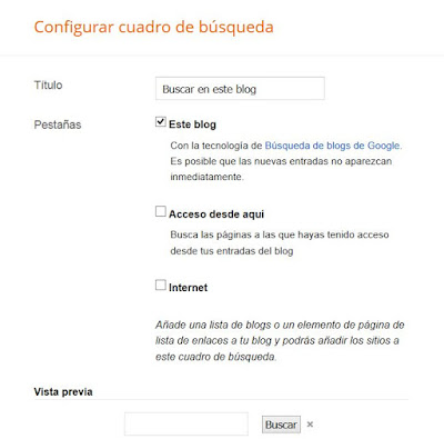 Configurar cuadro de búsqueda