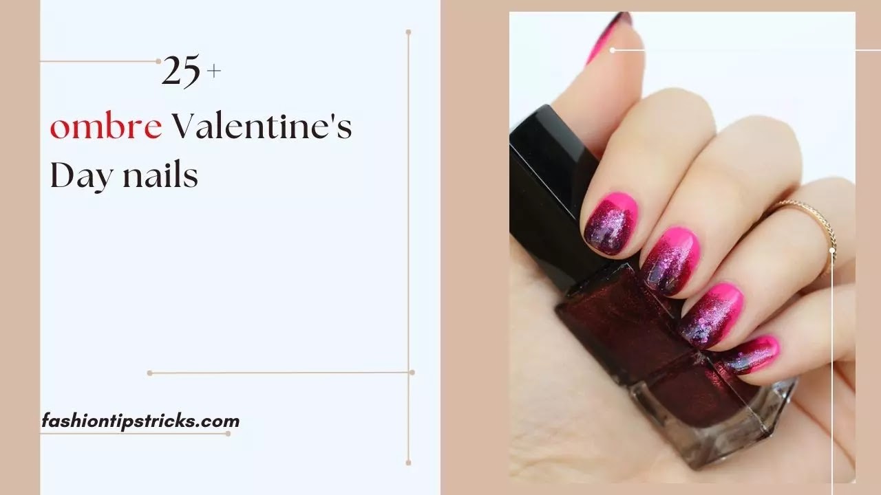 ombre Valentine's Day nails
