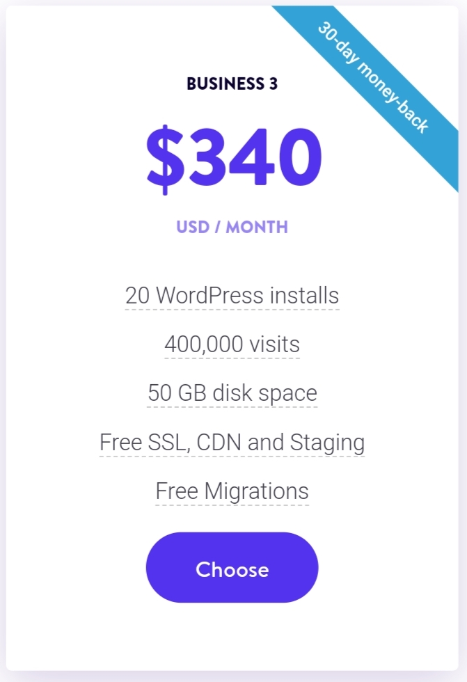 Kinsta Business 3 plan