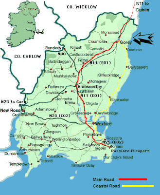 Map of South East Ireland