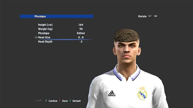 Nico Paz Face For PES 2013