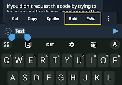 Italicize or Bold text on Telegram