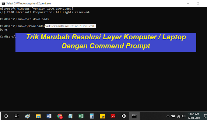 Trik Merubah Resolusi Layar Komputer / Laptop Dengan Command Prompt