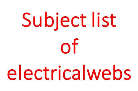 Subject list electricalwebs