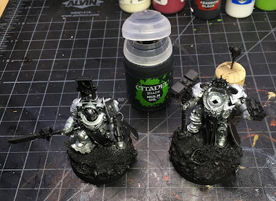 Grey Knight Characters WIP basing the armor