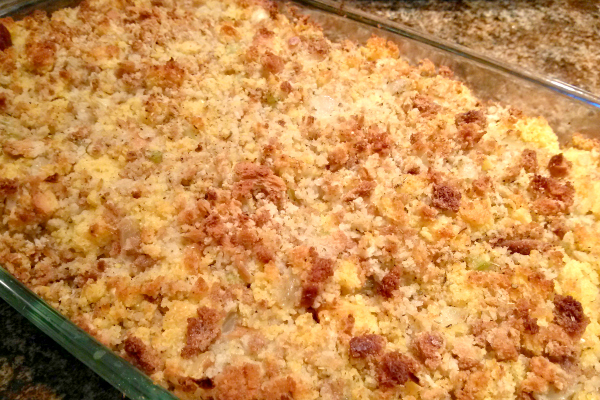 Mama’s Special Cornbread Dressing! My family's recipe for turkey dressing made with Southern cornbread AND herb stuffing for a Thanksgiving side dish everyone will love.