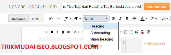 Trik Mudah SEO memasang meta description Cara Pasang Meta Description, Title Tag, dan Heading Tag Berbeda tiap artikel