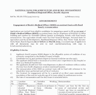 NABARD JHARKHAND RANCHI RECRUITMENT 2023 | नाबार्ड झारखण्ड जिला रांची बैंक विभाग में बीएमओ पद की भर्ती