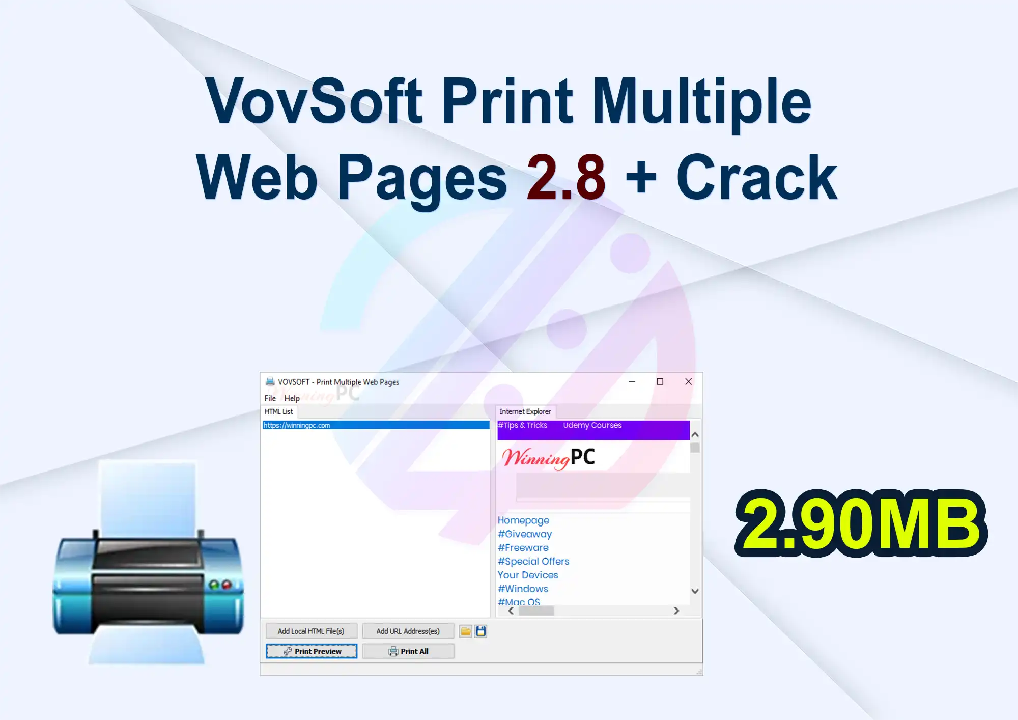 VovSoft Print Multiple Web Pages 2.8 + Crack