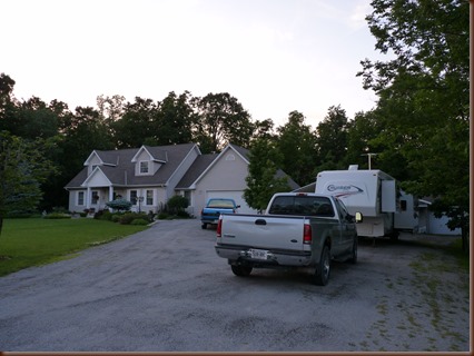 Caming in freinds driveway