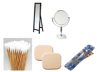 Mirror. Choose a good, freestanding mirror, and be sure not to use a magnifying mirror for anything other than tweezing eyebrows or applying mascara. Hair Clip or Band. To wear while working at the mirror. You want to keep hair well back away from your face