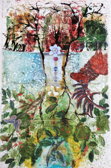 Art journal, mixed media, sacred space, Galia Alena