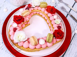 Heart cake framboise et rose pour la Saint Valentin