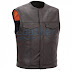 Men Leather Vest with Concealed Snap Front Closure