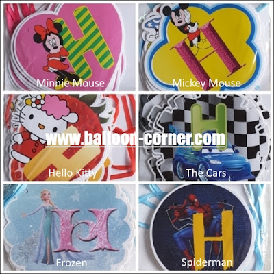 Bunting Banner HAPPY BIRTHDAY Motif Karakter Disney