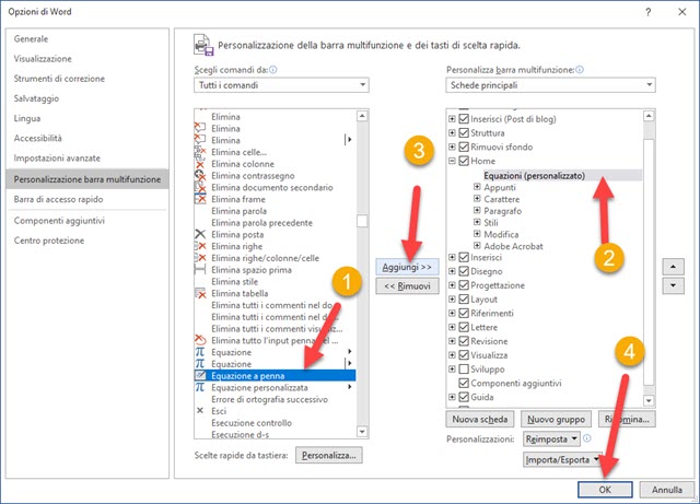 aggiunta di un nuovo comando a office